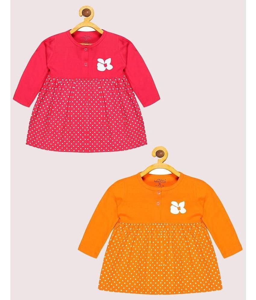 Babeezworld Pack of 2 Baby Girls Cotton Dress ( Multicolor )