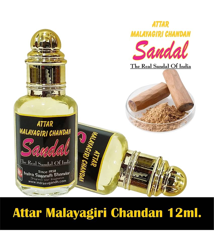 INDRA SUGANDH BHANDAR - Real and Classic Malayagiri Chandan Attar For Men & Women 12ml Pack Of 1