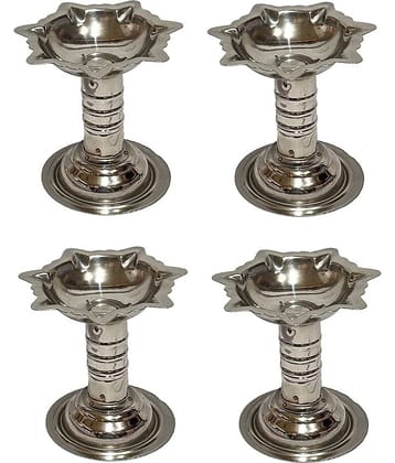 Dynore Steel Akhand Diya - Pack of 4
