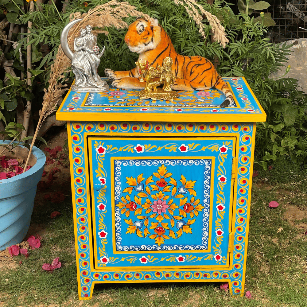 Wooden Bedside Table with Storage