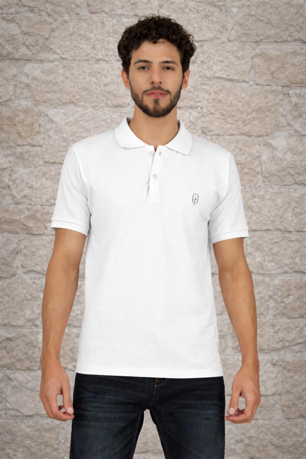 BLUEFICUS Men’s Regular Fit Polo Collar Half Sleeve Cotton Blend T-Shirt