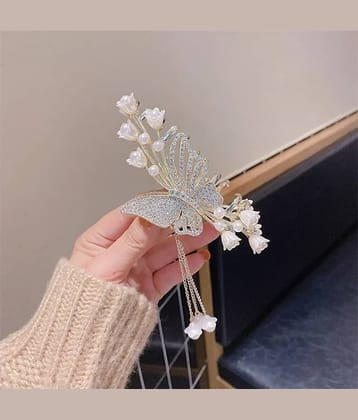 Rhosyn Gold Women's Hair Clip ( Pack of 1 )