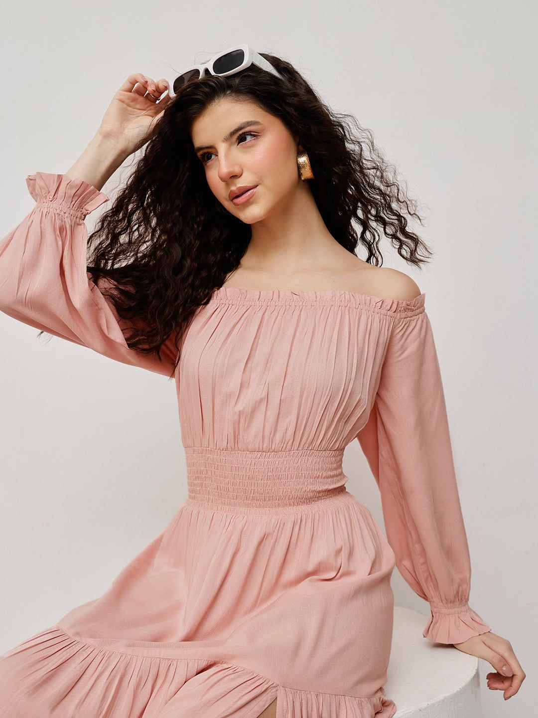 Smocked Maxi Summer Dress Pink