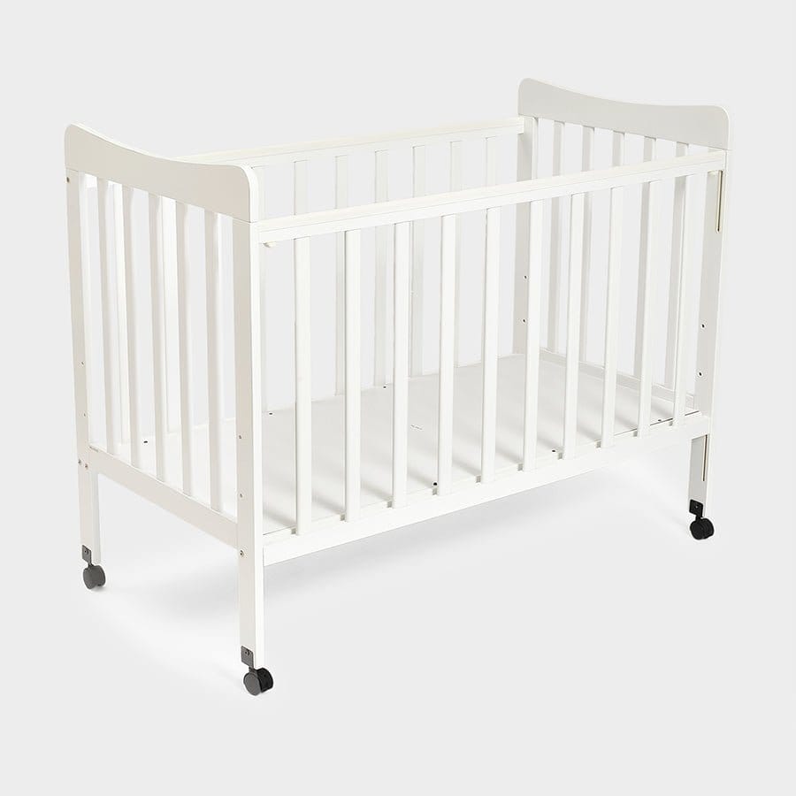 Cuddle Rubber Wood F-103 Cot White-0-24 M / White