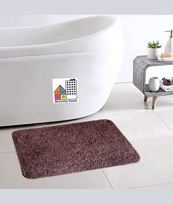 AMRO Beautility Needs Anti-skid Microfibre Bath Mat 40x60 cm ( Pack of 1 ) - Brown