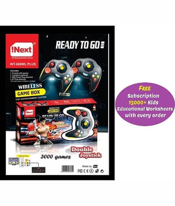 Wireless 2 Remote Ultimate Retro Gaming Video Game 3000 Classic Games for Kids with Wireless Remotes Video Game for tv- Contra, Mario, Tetris, and More (Free subscription of kids Educational worksheets)