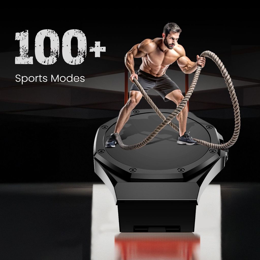 CELLECOR E4 Edge 1.52" HD+ Round Display with 850 NITS | BT-Calling | AOD | Smartwatch (Garnish Black)