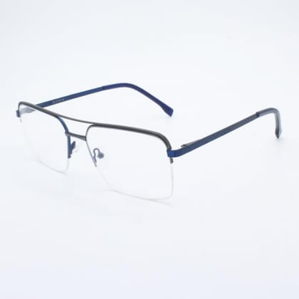 Lensoz Elite X Luxe Half Rim Geometric - Medium - Gunmetal & Master Blue