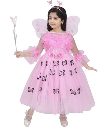 DS DRESSES Net Gown For Girls ( Pack of 1 , Pink )