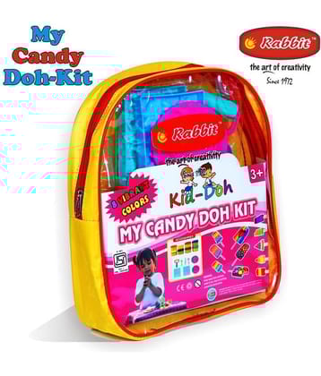 My Candy Doh Kit| Kit includes 8 colorful dough+ 2 moulds+1 Knife + 1 Roller + 1 Fork + 1 Spoon + 2 Dishes + 1 Table Top|Safe & Non-Sticky|Play Doh Kit for Kids Girls|Play Doh Clay Set| Play Doh set with Shapes|Creative Kit for Kids|DIY Kits|