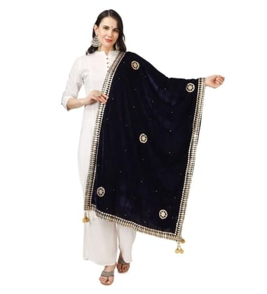 Women's Velvet Gotta Patti Dupatta (Blue)-PID46944 Women's Velvet Gotta Patti Dupatta (Blue)-PID46944