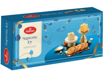 Haldiram's Supreme Joy Gift Hamper - Includes Classic Soan Papdi 250g, Orange Soan Papdi 250g & The Crispy Murukku 200g
