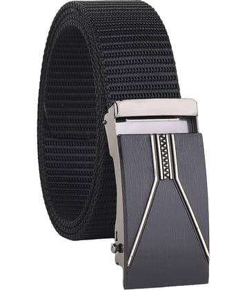 SILKSHOPPING - Black Nylon Men's Casual Belt ( Pack of 1 )
