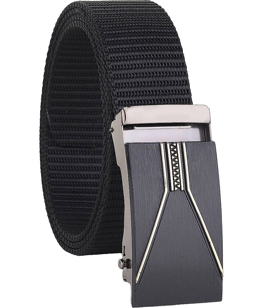 SILKSHOPPING - Black Nylon Men's Casual Belt ( Pack of 1 )