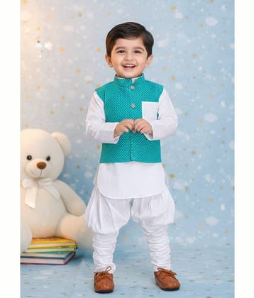 s muktar garments Baby Boys Cotton Blend Sky Blue Kurta Pyjama Set ( Pack of 1 )