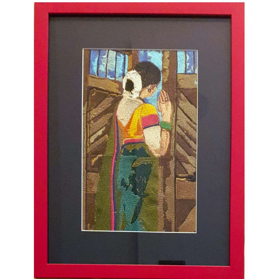 Lady Waiting At Door