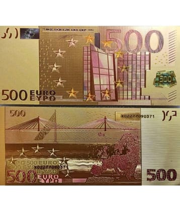 New 500 Euro Bill 24Kt Gold Plated 1 Paper currency & Fantancy Item