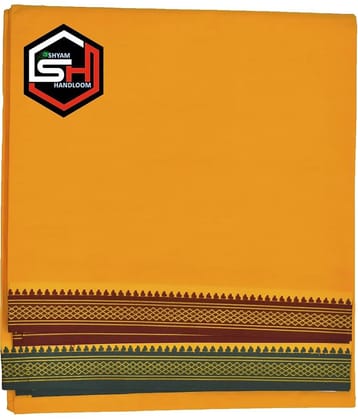 Shyam Handloom Cotton Mens Dhoti Gold ( Pack of 1 ) - None