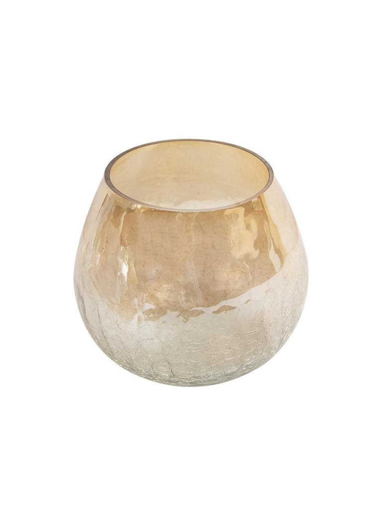 Hanging Gold Glass Flower Candle Holder