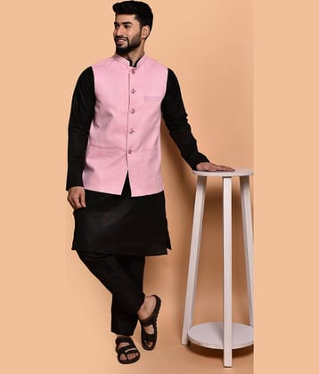 PRINTCULTR Black Cotton Regular Fit Men's Kurta Pyjama Set ( Pack of 1 )