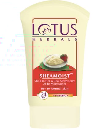 Lotus Herbals Sheamoist Shea Butter & Real Strawberry, 24 Hours Moisturising & Hydrating, 120G