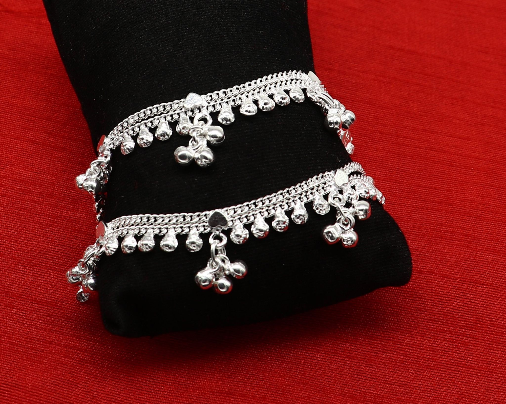 5.5" inch handmade solid sterling silver baby kids ankle bracelet unisex baby anklet foot bracelet customized charm kids bracelet ank422