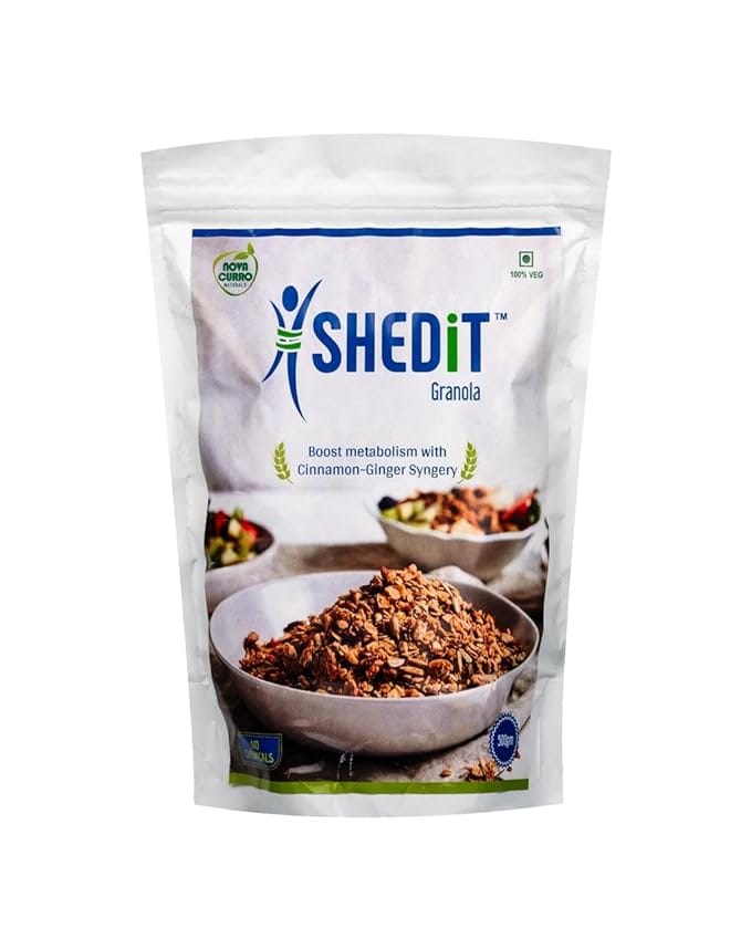 Shedit Crunchy Granola 500g Healthy, Low-Sugar Breakfast & Snack, Packed with Nuts & Seeds, Supports Metabolism with Cinnamon Synergy Perfect for Energy, Weight Management, and Balanced Diet.