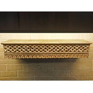 Onlinecrafts Wooden Wall Shelf (Blue ) Wooden Wall Shelf (Number Of Shelves - 1, Brown)