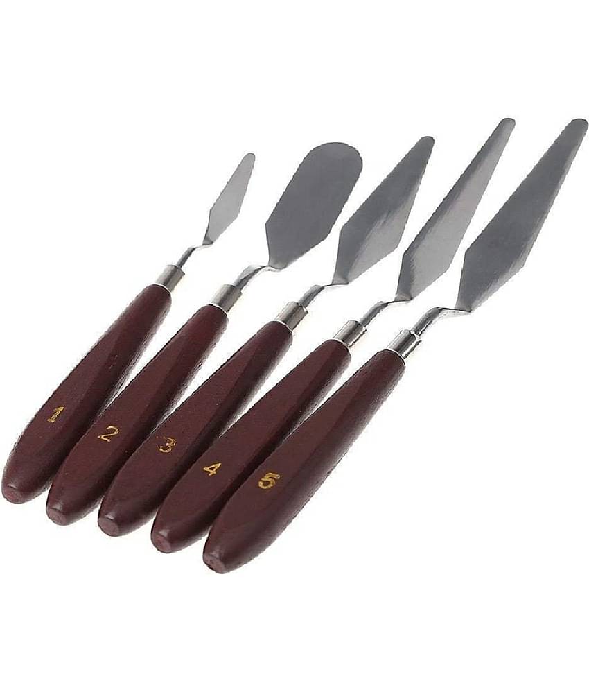 5 Pieces Artist Painting Palette Knives Stainless Steel Set – Used for Color Mixing- Oil, Canvas, and Acrylic Painting