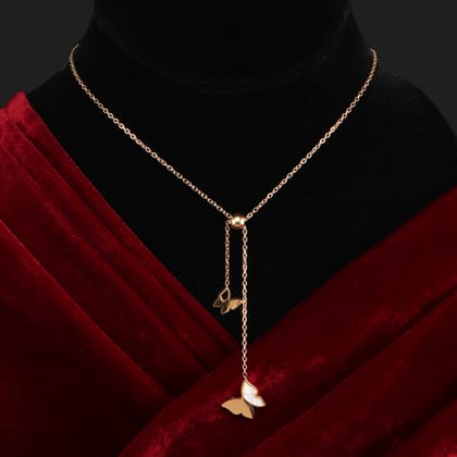 Golden A Butterfly Effect Necklace
