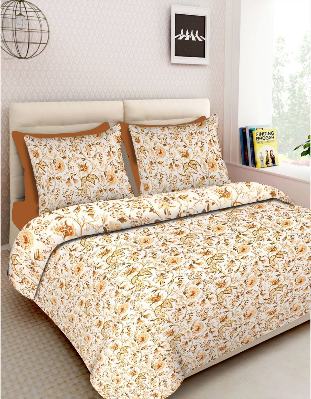 3001-Hometrade India-Standard King Size (90*108 Inches)-Buy Pure Cotton Jaipuri Printed Flat King Size Double Bedsheet With 2 Matching Pillow Cover