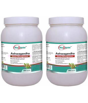 Way2Herbal Ashwagandha Capsule 700 no.s Pack of 2
