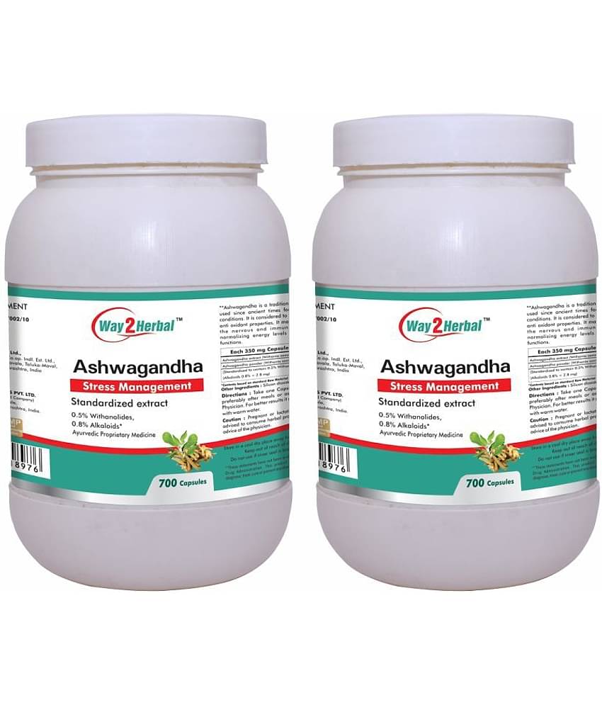Way2Herbal Ashwagandha Capsule 700 no.s Pack of 2