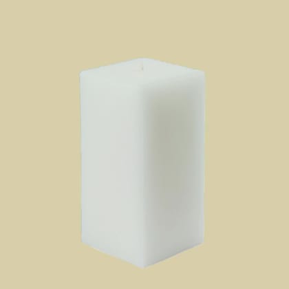 Set of 3 Pieces White Pillar Candles unscented Rectangle 1.6 by 2.6 Inches