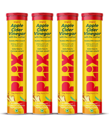 The Plant Fix Plix Apple Cider Vinegar 15 Effervescent Tablet with mother Mango (4 x 15 Tablets)