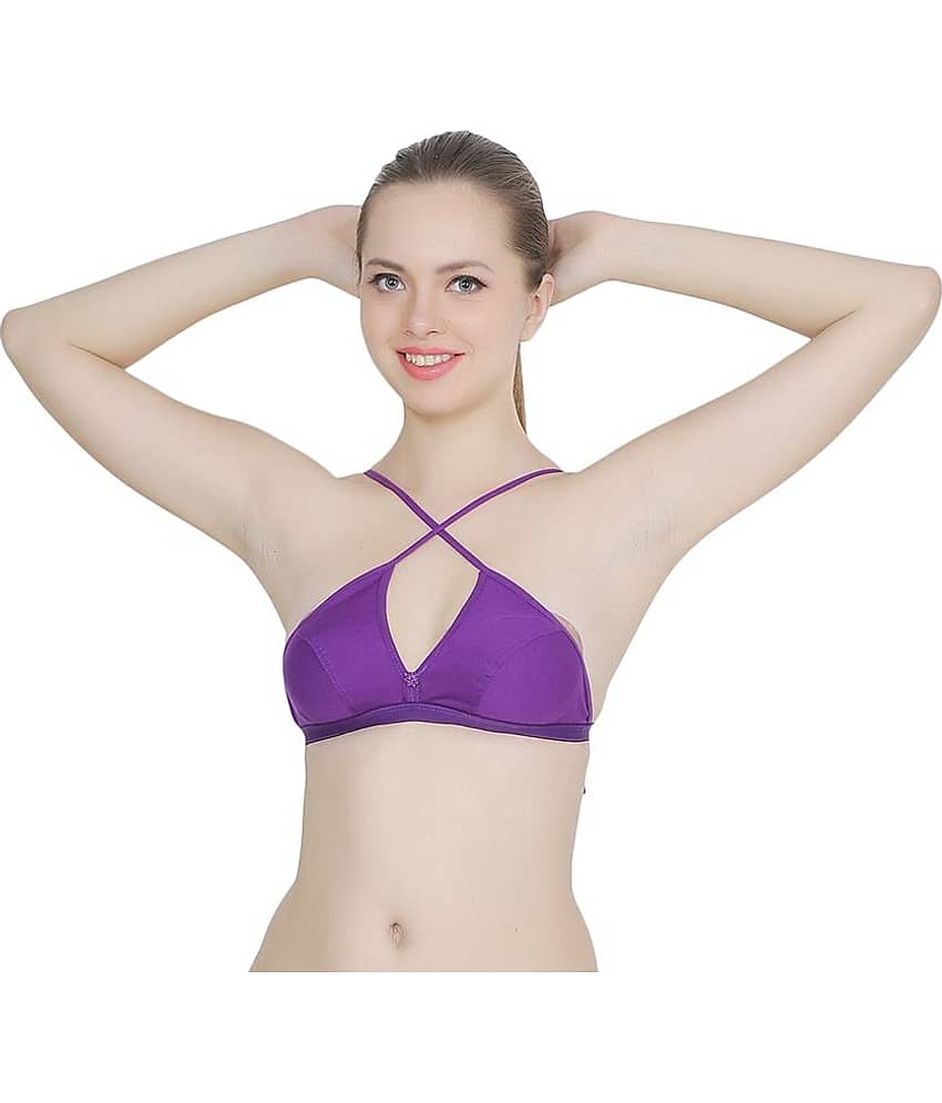 TCG Cotton Lycra Seamless Bra - Purple