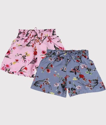 Arshia Fashions Pack of 2 Girls Crepe Bermudas ( Multicolor )