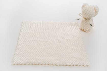 Square Teddy Napkin - White