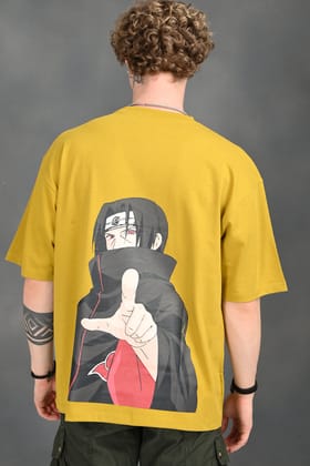 Yellow ITACHI Print T-Shirt-S