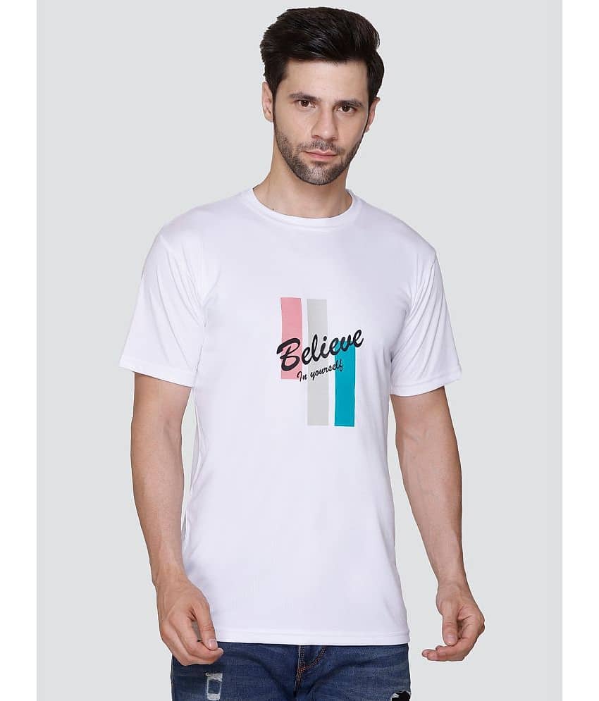 Zeffit Polyester Regular Fit Printed Half Sleeves Men's T-Shirt - White ( Pack of 1 )