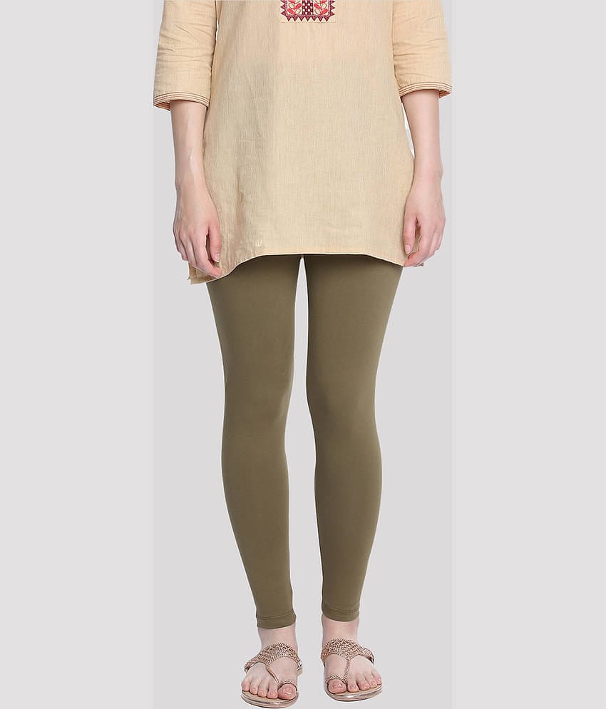 Dollar Missy - Olive Cotton Women's Leggings ( Pack of 1 )