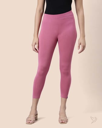 Viscose 7/8 High Ankle/Cropped Leggings - Wild Orchid-S / Wild Orchid