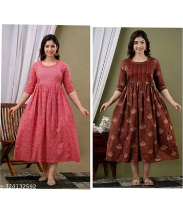 Nevisha Style Multi Color Cotton Maternity Kurta Pack of 2