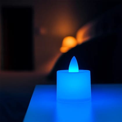 Blue LED Tea Light Candles (24 Pcs)