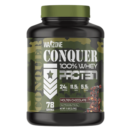 Warzone Nutrition I Conquer 100% Whey Protein I 24 GM Protein I 11.5 GM EAA's I 5.5 GM BCAA's I 78 Servings I Molten Chocolate I Nutraceutical I 2.27 KG