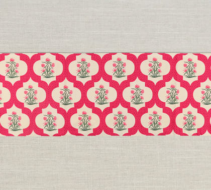India Circus Poppy Flower Scarlet 94 X 14 Table And Bed Runner