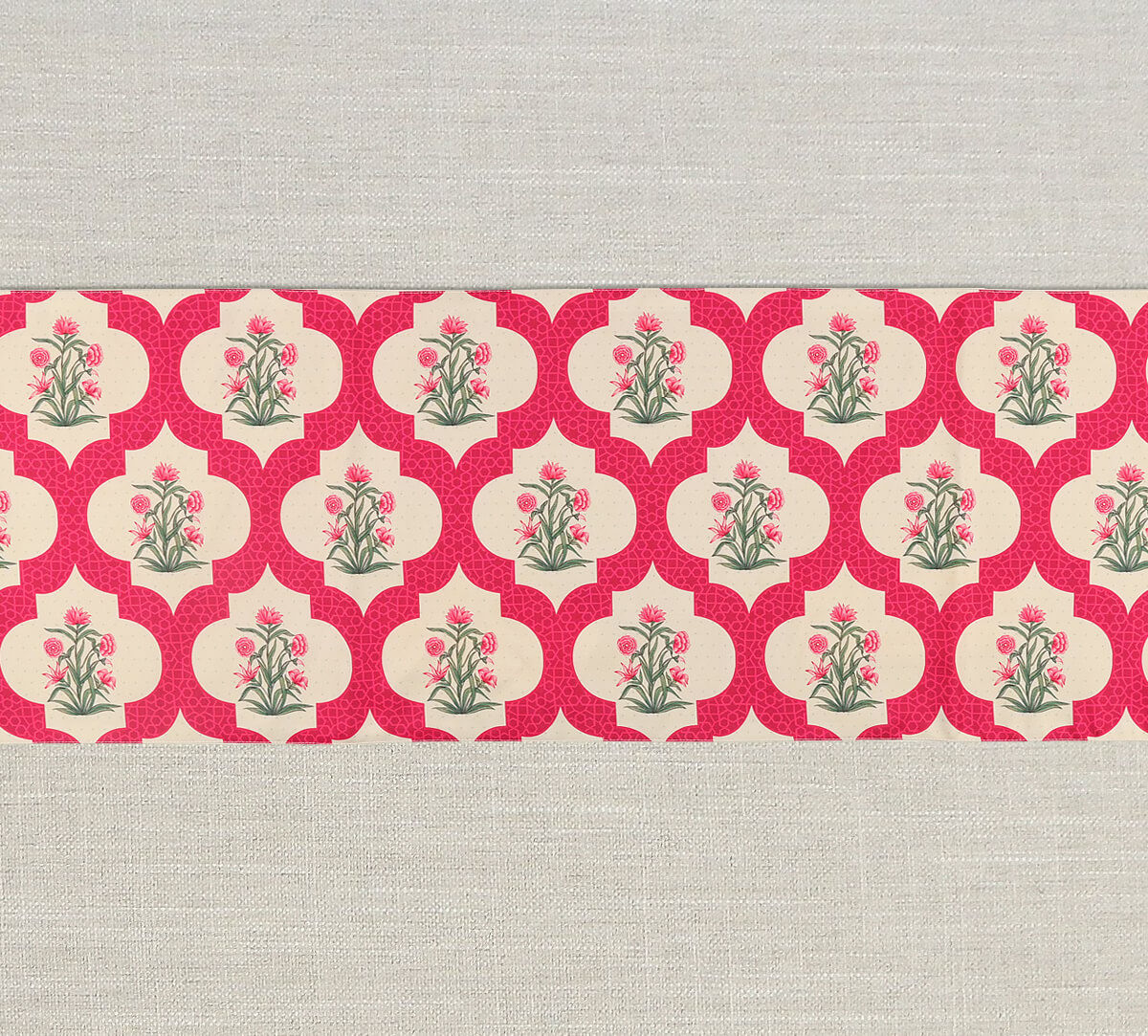 India Circus Poppy Flower Scarlet 94 X 14 Table And Bed Runner