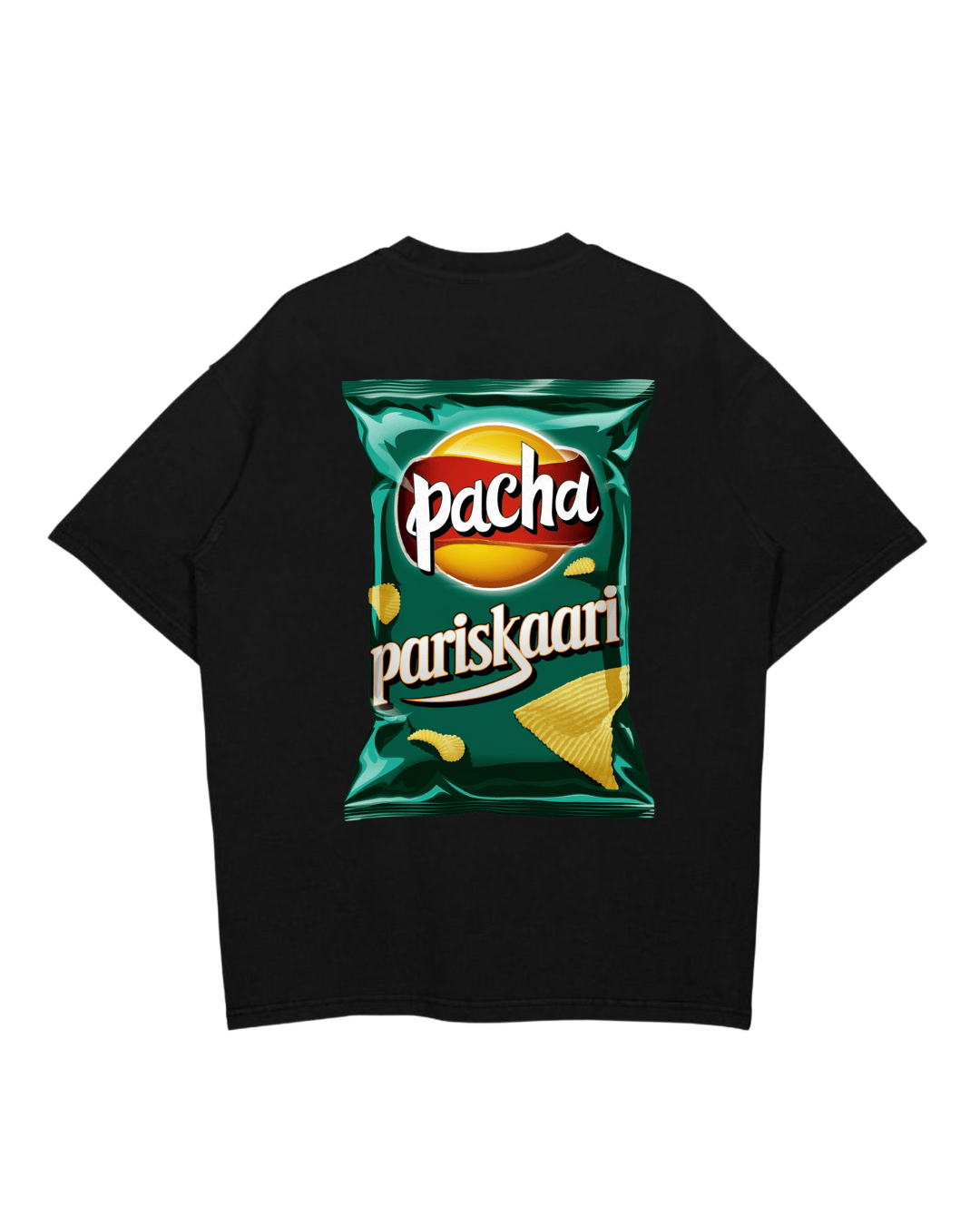 Pacha parishkari T-Shirt - malayalee Round Neck Drop Shoulder Graphic Printed Oversized Cotton T-shirt-S
