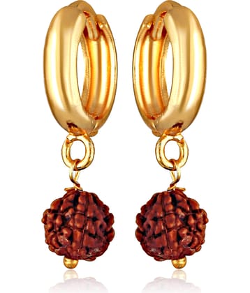 Vighnaharta Golden Huggies Earrings ( Pack of 1 )