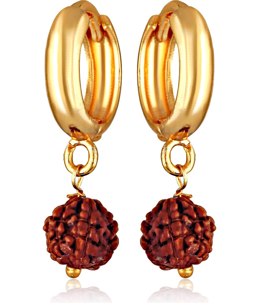 Vighnaharta Golden Huggies Earrings ( Pack of 1 )